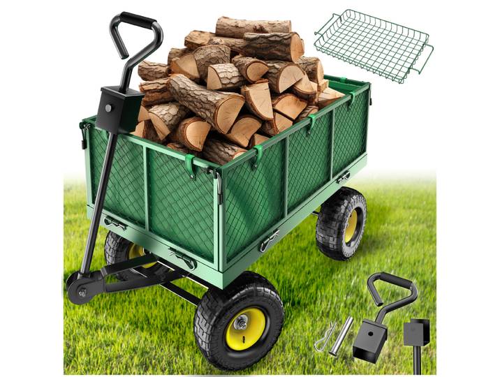 Chariot de jardin 550 kg avec plateau - vert