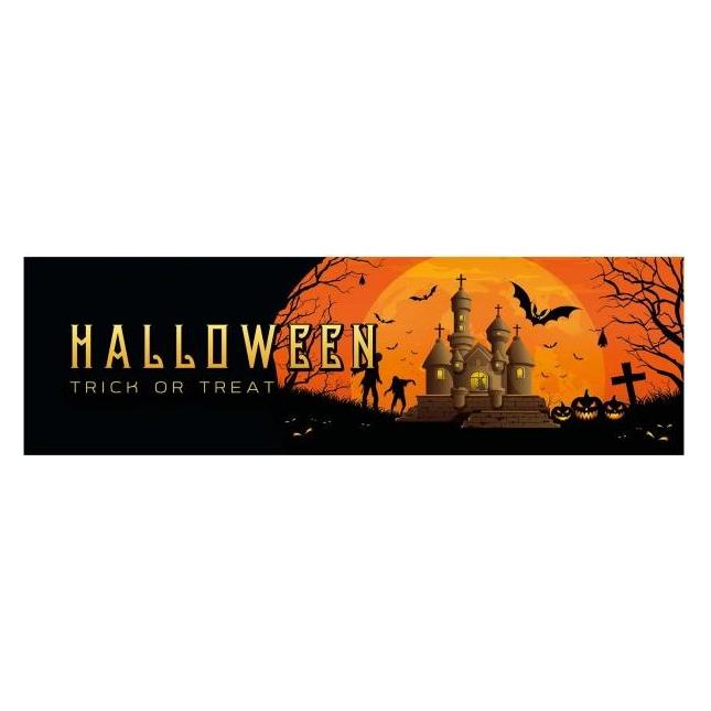 Europalms Halloween Banner, Geisterhaus, 300x90cm (1 Stk.) (80164201)