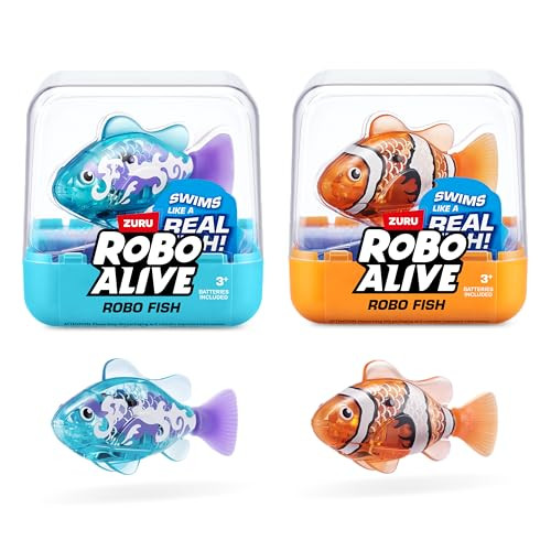 Robo Alive Robo Fish Serie 3 Robotachtige zwemvis oranje en blauwgroen
