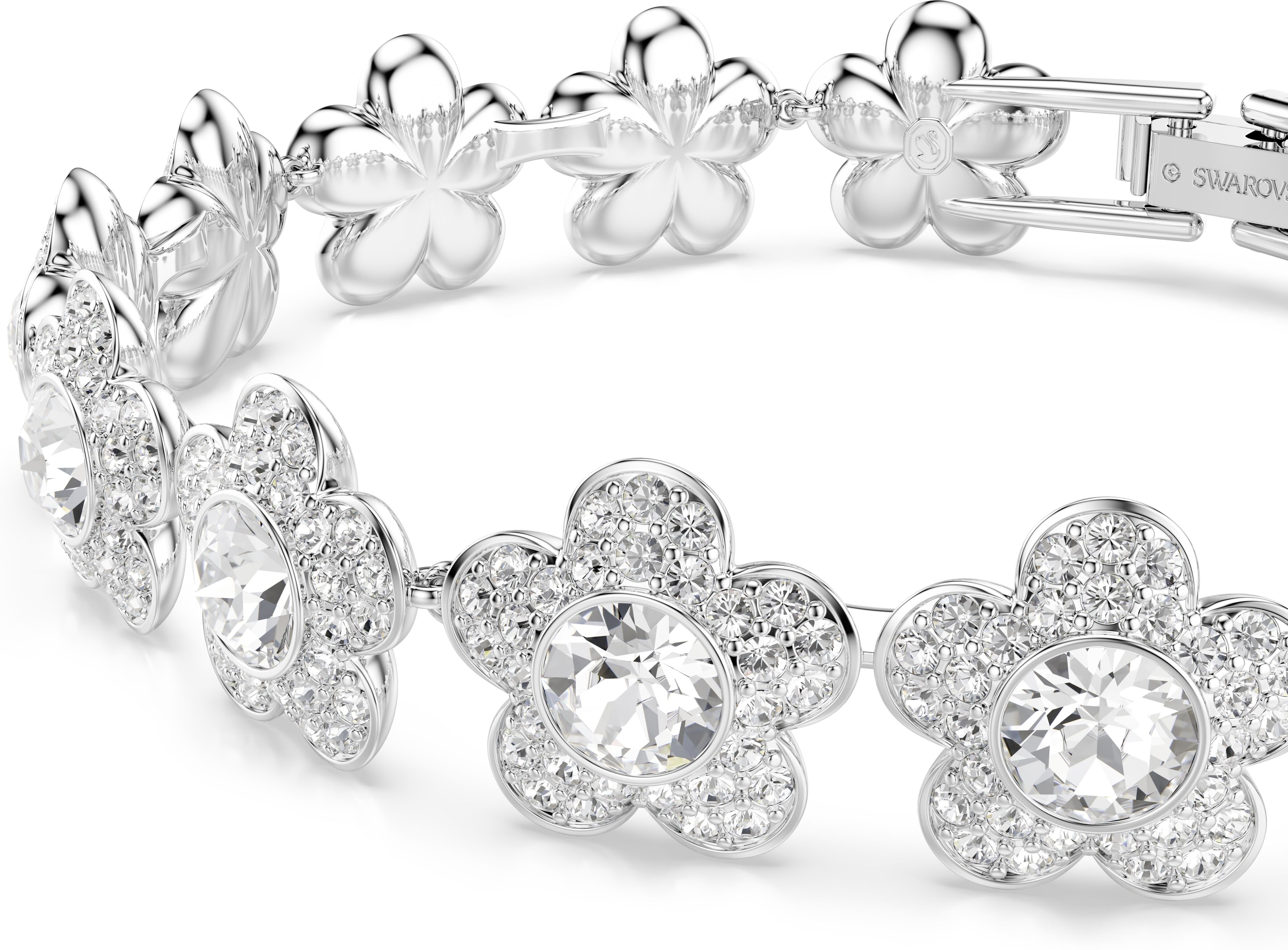 Armkette SWAROVSKI "Schmuck Geschenk Capsule Armband", metallfarben, kristallweiß, kristallweiß, Armbänder, Damen, Metall, Armkette, mit Swarovski Kristall
