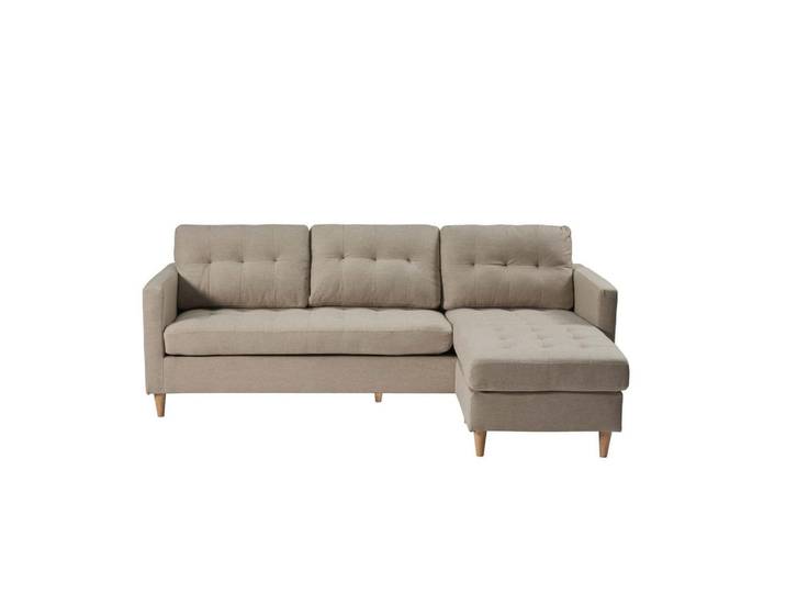 ebuy24 Ecksofa sandfarben, Sandfarben, Holz, L-Form, 219x151 cm, Wohnzimmer, Sofas & Couches, Wohnlandschaften, Ecksofas