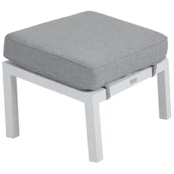 Gartenhocker Belfort mit Kissen No.1 von Brafab, aus Aluminium und Olefin-Stoff, modern, weiß