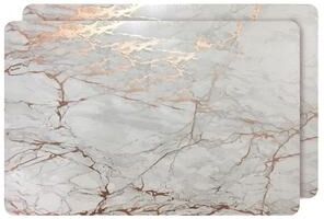 Dainty Home Marble Thick Cork Printed Rectangular Placemat Set