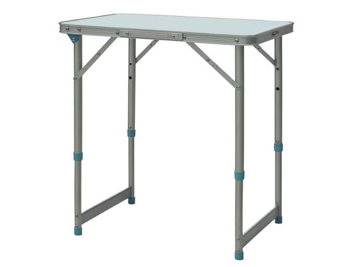 Outsunny Table Pliante Table de Camping Hauteur Réglable MDF Blanc Aluminium