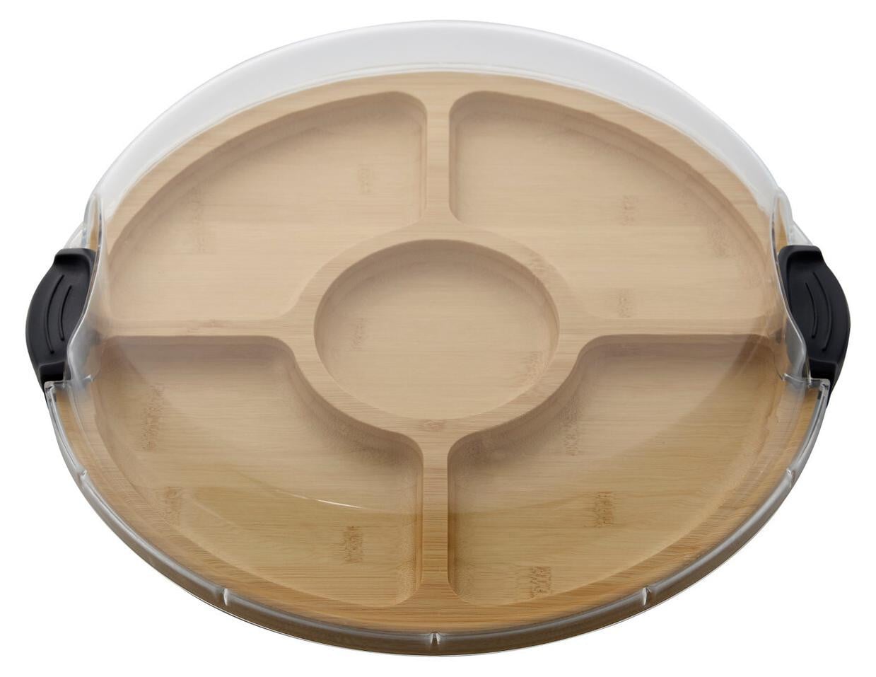 Farberware bamboe serveerplank met compartimenten, Diameter: 35,5 cm