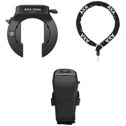 AXA Rahmenschloss Set Atlas AZ inkl. Kette ULC (130 cm) und Tasche 58 mm schwarz