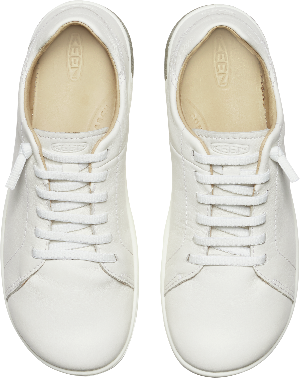 Barfussschuh KEEN "KNX LACE", Damen, Gr. 42, weiss (star weiß, star weiß), Leder, Schuhe Barfussschuh star weiß, star weiß 42