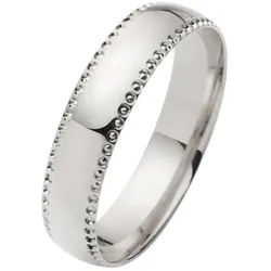 Trauring FIRETTI "Schmuck Geschenk Gold 750 Hochzeit Ehering "LIEBE" Gr. 60, weiß (weißgoldfarben), Fingerringe, Damen, 60, ohne Brillant, Weißgold 375, 5mm, Trauring, Made in Germany, wahlweise mit oder ohne Brillant