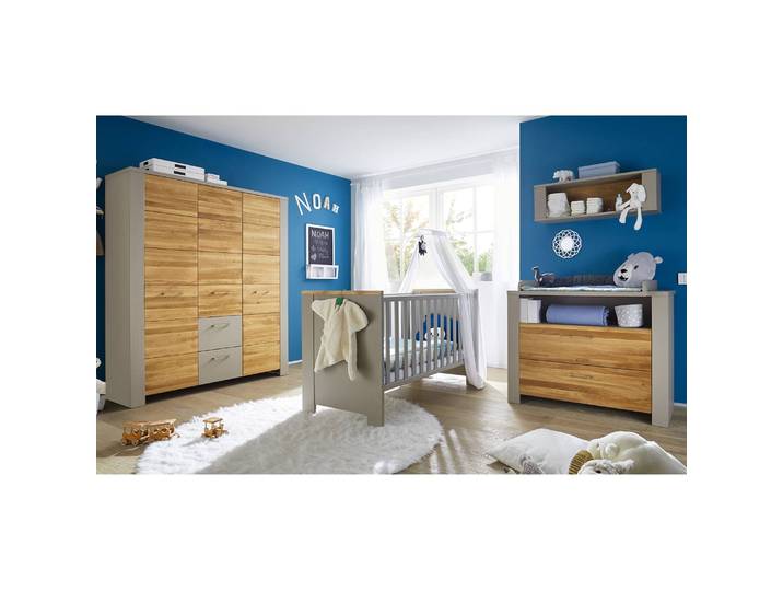Babybett 78 x 93 x 144cm Braun/Weiß