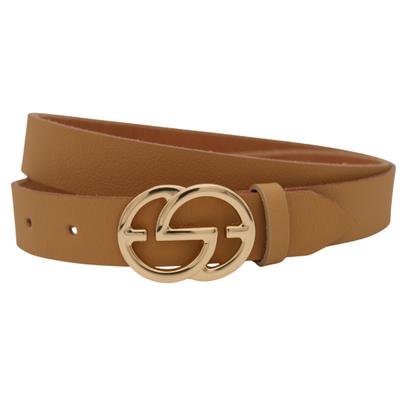 Ledergürtel ANNAMATONI "AnnaMatoni Ledergürtel Ena Ledergürtel Ena", Damen, Gr. TW75 - 90cm Gesamtlänge, beige (beige 130), 100% Leder, Gürtel Ledergürtel