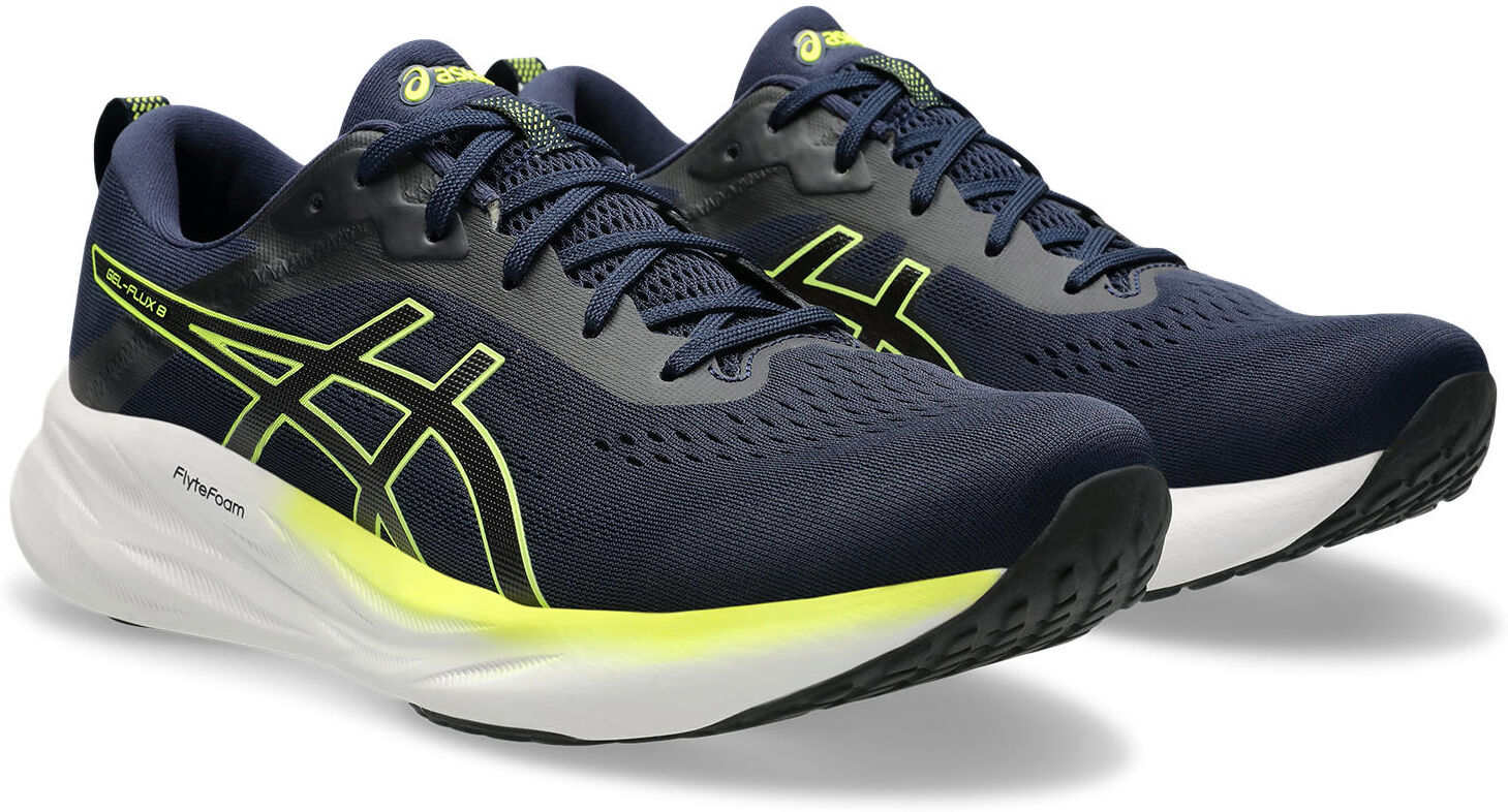 Laufschuh ASICS "GEL-FLUX 8", Herren, Gr. 46, schwarz (midnight, schwarz), Textil, Schuhe Laufschuh, für draussen und Fitnessstudio midnight, schwarz 46
