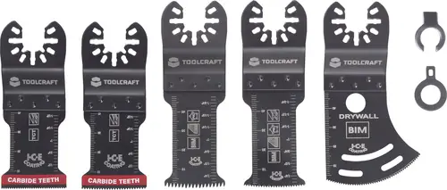 TOOLCRAFT TO-10285188 Bimetall, Carbide Multifunktionswerkzeug-Zubehör-Set 5St.