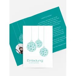 Weihnachtseinladung geschäftlich selbst gestalten mit Spruch und Fotos im Onlinedesigner bei Meine-Kartenmanufaktur.de