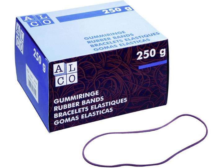 ALCO Gummibänder Gummiring Naturkautschuk 50mm rot 250g (40 Stück)
