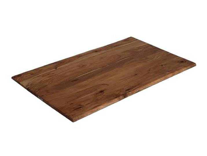 SAM Holzplatte Brasileiro 120x70 cm Akazie nussbaum echte Baumkante Akazienholz massiv, pflegeleichte DIY-Tischplatte, für Esstisch, Couchtisch & Bistrotisch