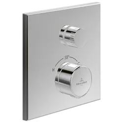Villeroy & Boch Unterputz-Thermostat Universal Taps & Fittings, eckig, Chrom, 157x66x157 mm, Thermostatfunktion mit Mengenregulierung