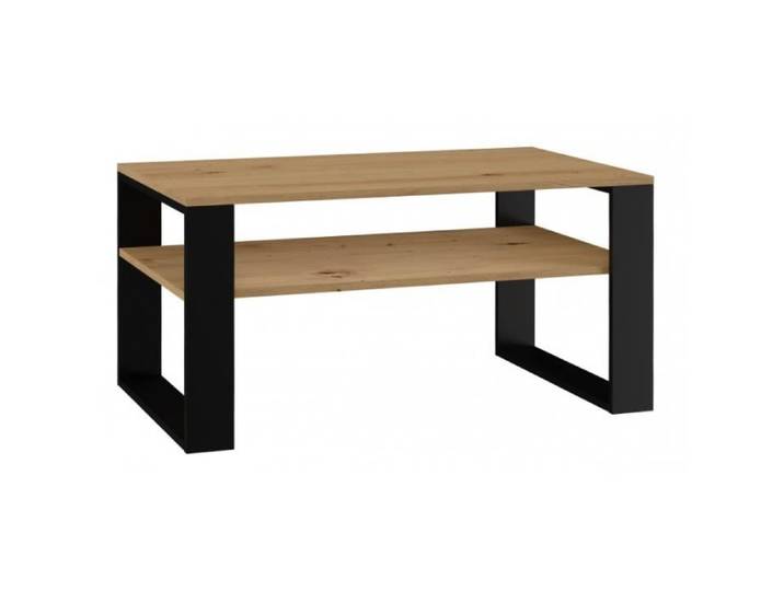 ASISA - Table basse rectangulaire style loft - Dimensions 90x58x50 cm - Table basse avec étagère