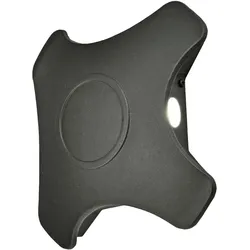 Wandleuchte Garten Außenlampe Fassadenleuchte Außen Wandlampe schwarz, 4x LED 1W 70Lm warmweiß, BxHxT 19x19x5 cm