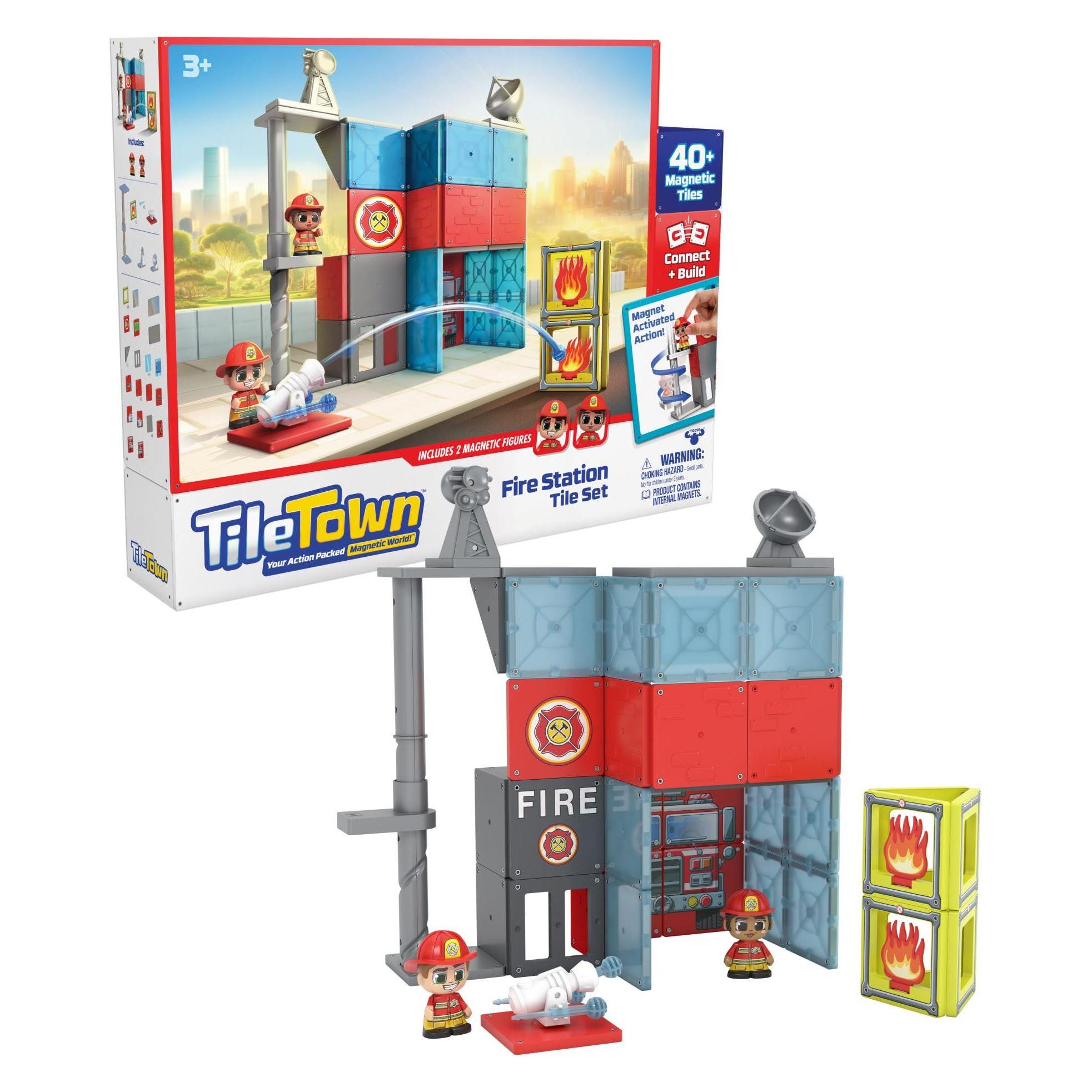 TileTown Tile Town - Fire Station, Magnetic Building Set (TIL-90305)