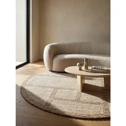 Wollteppich Hoch-Tief Natur Ø160 cm - GANNEL   Kadima Design