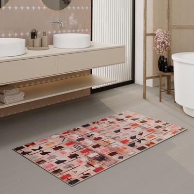 Badematte WECON HOME "Nelson", bunt, H:0,5mm, Polyester, Badematten, Badematte, orientalisch, waschbar, rutschfest, schnell trocknend, Badteppich