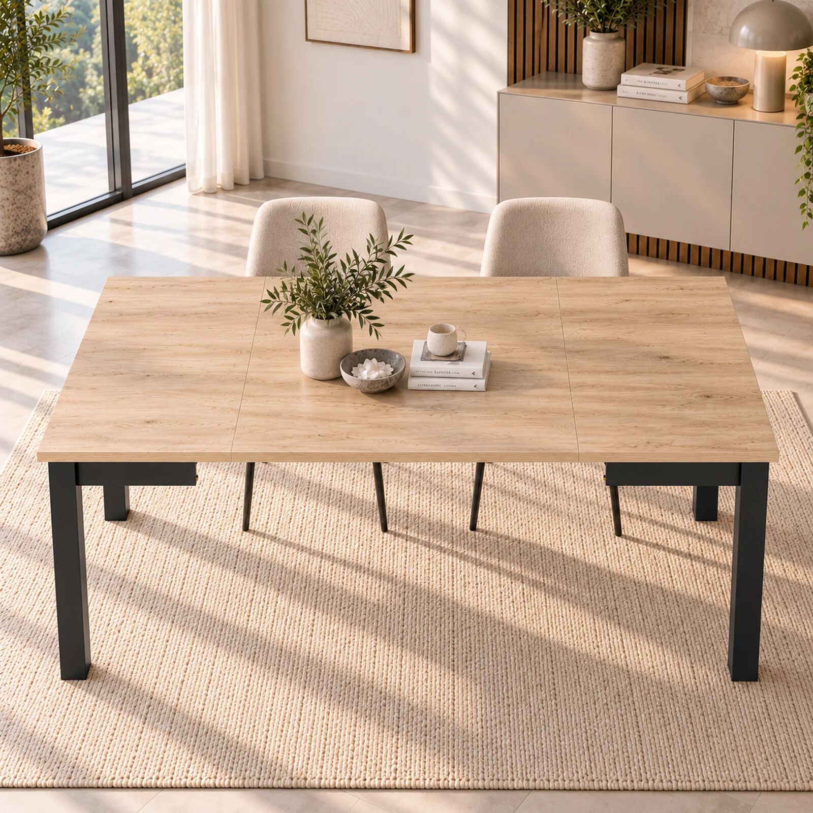 garneroarredamenti Tavolo allungabile 80/200cm da pranzo moderno rovere nero Parana