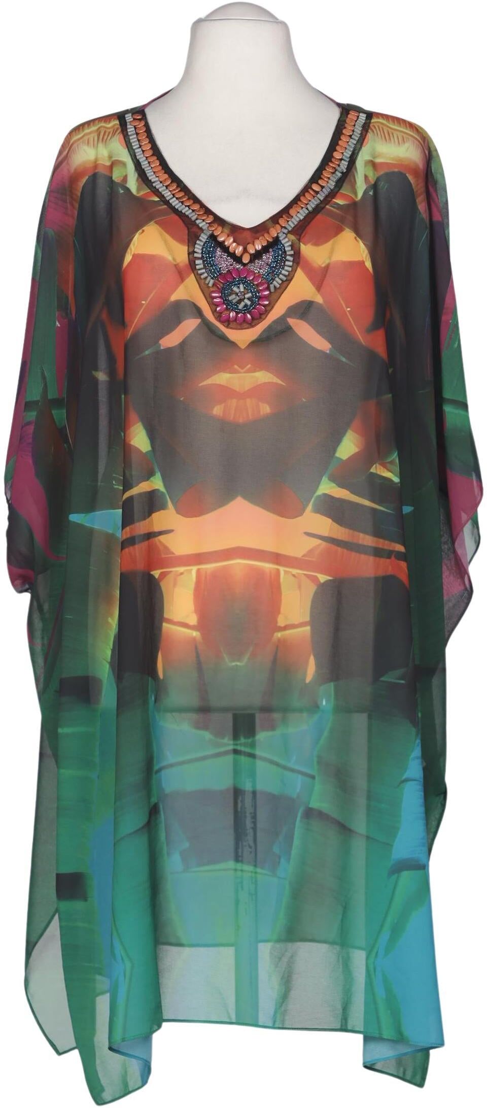 Ulla Popken Damen Bluse, Mehrfarbig, Gr. Onesize, Synthetik - Second Hand