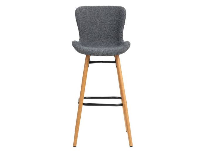 Chaise snack effet laine bouclette gris foncé