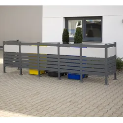 Westmann Mülltonnenverkleidung Planum 5er Box,anthrazit,80 x 400 x 120 cm (B x T x H)