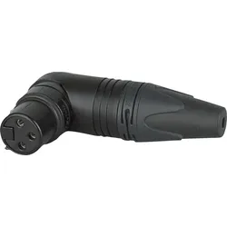Neutrik XLR 3P 90° Connector - female - Neutrik RX Silberkontakte - schwarzes Metallgehäuse