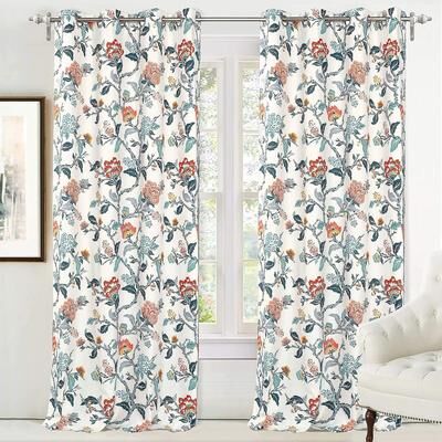 DriftAway Porch & Den Navarre Botanical Blackout Curtain Panel Pair