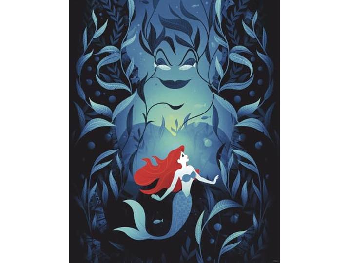 Komar Wandbild- Disney Ariel Ursula - Größe 40 x 50 cm - Poster, Kinderzimmer, Dekoration - gerollt ohne Rahmen