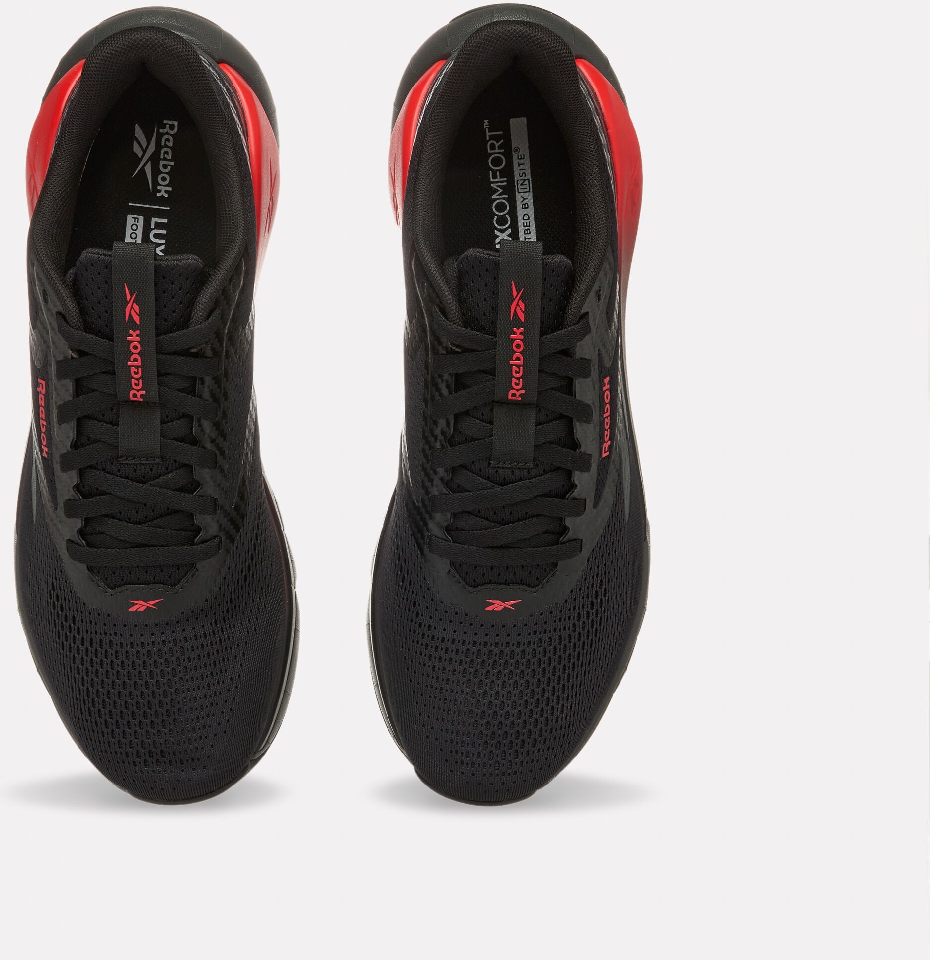 Trainingsschuh REEBOK "REEBOK FLEX TRAINER", Gr. 40, schwarz (schwarz, grau6, sport rot), Synthetik, Textil, Schuhe Trainingsschuh, ideal für Gym und Fitnessstudio schwarz, grau6, sport rot 40