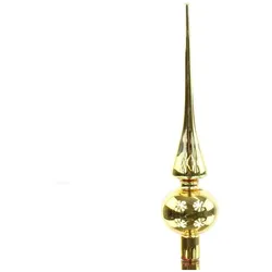 Decoris, Christbaumschmuck, Treetopper Glas-Weihnachtsbaumspitze – 6 x 26 cm – Gold – 1 Stück