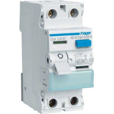 Hager CDA240D CDA240D Fehlerstrom-Schutzschalter 1phasig 2polig 40 A 0.03 A