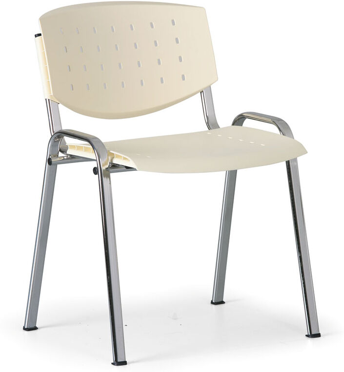 Antares Kunststoffstuhl TONY, creme, Konstruktion verchromt