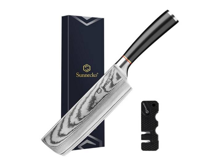 LuxusKollektion Gemüsemesser Nakiri Kochmesser 18cm Damast VG-10 ABS-Griff