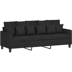 vidaXL 3-Sitzer-Sofa Schwarz 180 cm Stoff