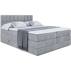 BOXSPRINGBETT MIAMI KING - 120x200 - H3/H4 - Grau