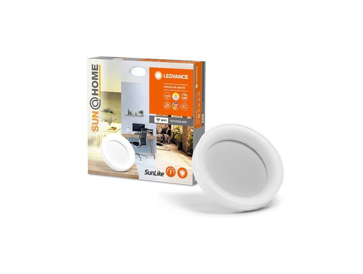 LEDVANCE SMART+ Smart Home Deckenlampe SUN@Home Circular, dimmbar, weiß / opal, für Wohn- / Esszimmer, Aluminium, Modern, Smart Home Deckenlampe