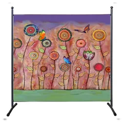 QUICK STAR Paravent 1tlg. 180x178cm Retro Flowers