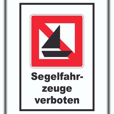 HB-Druck Segelboote verboten Symbol und Text Segeln verboten A5 Rückseite selbstklebend