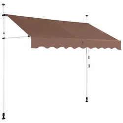 Helloshop26 - Ausziehbare Markise 250 x 125 cm für Balkon und Terrasse höhen- und winkelverstellbar modernes Design braunes 20_0010429
