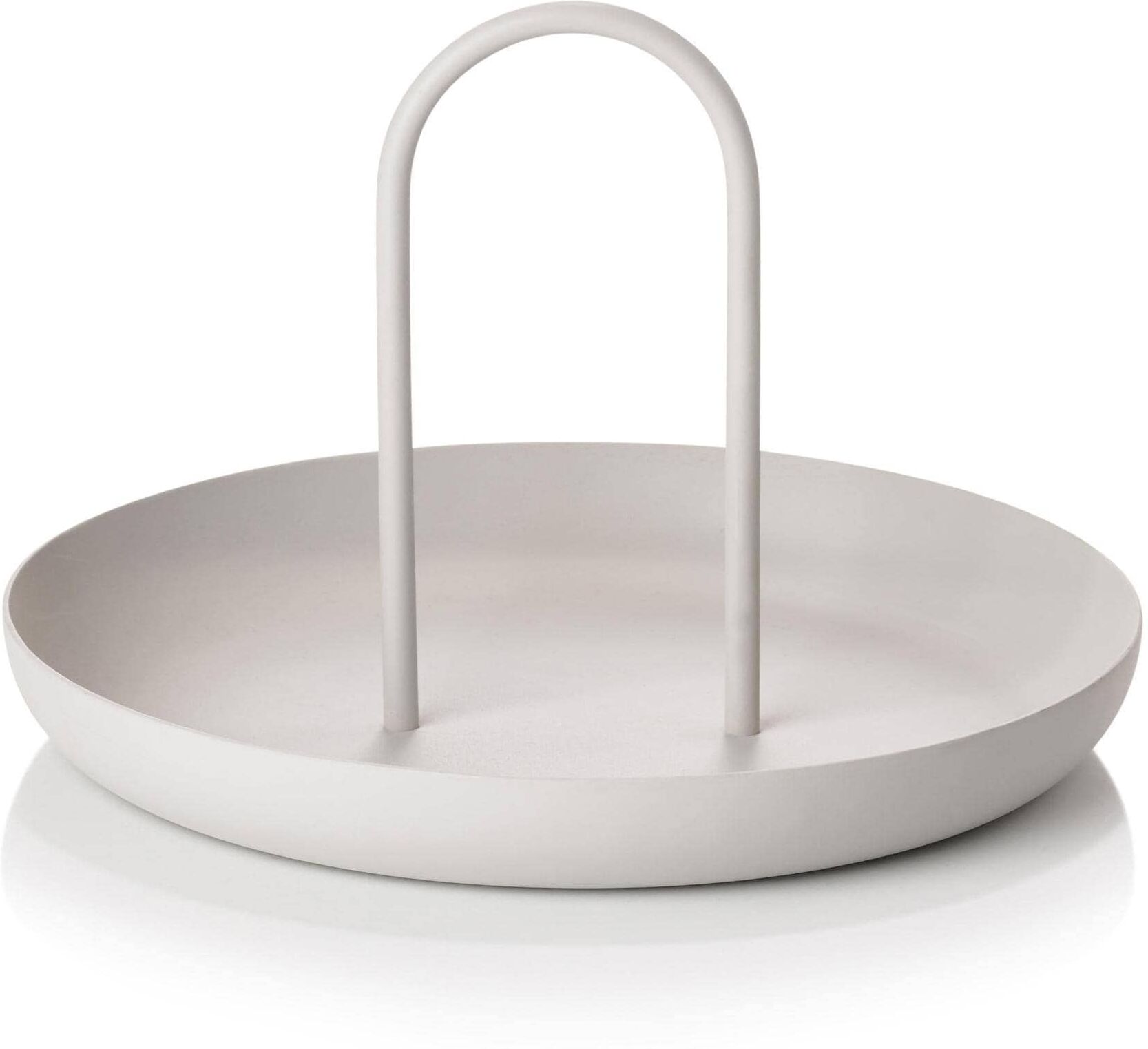 Tablett ZONE DENMARK "Singles", grau (hellgrau), H:13cm Ø:20cm, Tabletts, Tablett hellgrau Ø 20cm