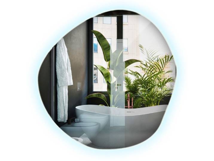 Miroir asymétrique led Miroir de salle de bain LED nuage irrégulier à suspendre au mur 50 cm lumière froide