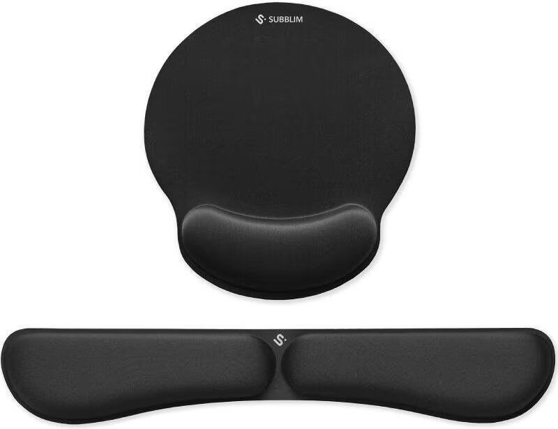 Subblim Pack Reposamuñecas Y Alfombrilla Ergonómica Ergo Memoryflex Negro Submp-04e020 Talla Única Unisex