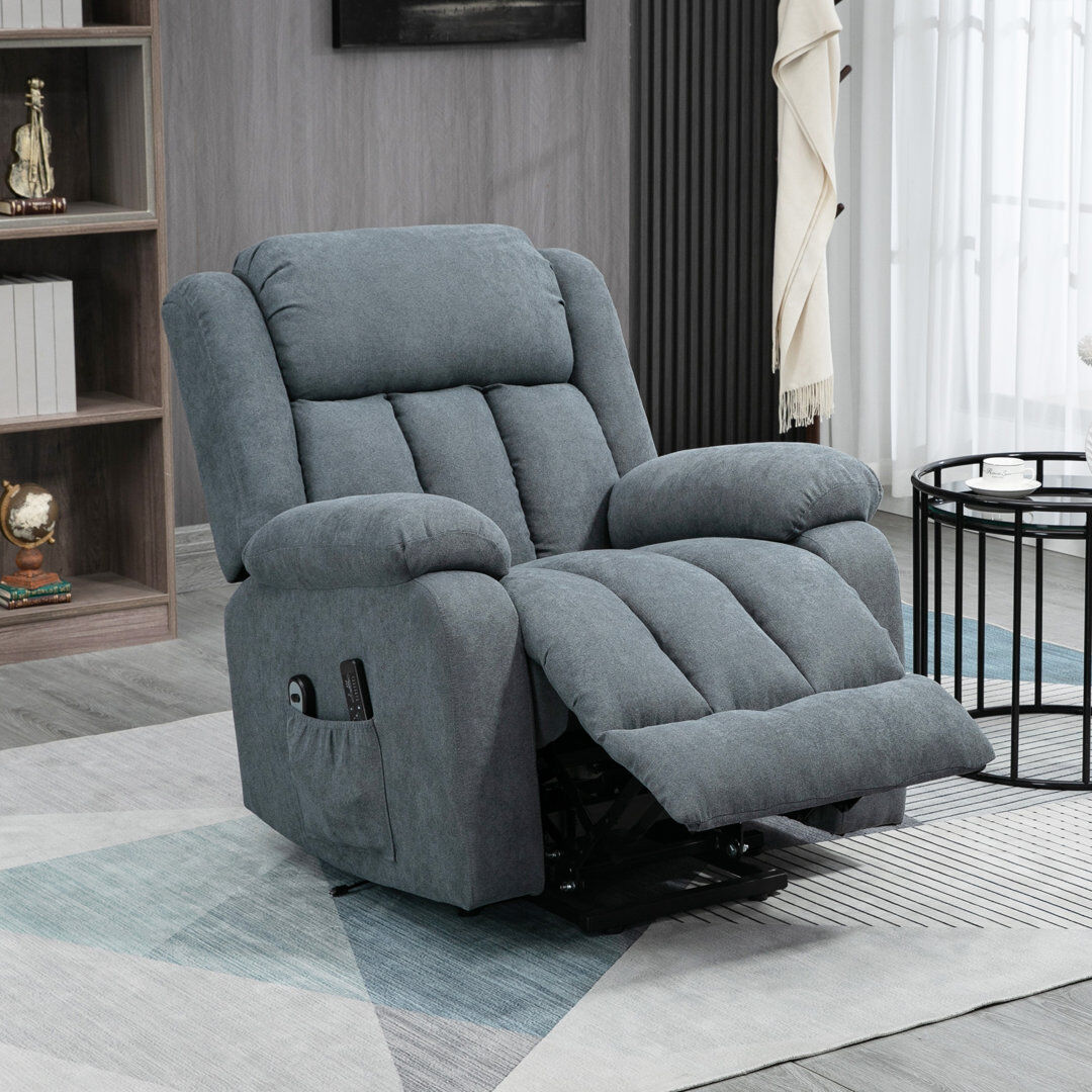 Brayden Studio Analiesa Power Lift Recliner, Lift Chair with Vibration Massage Charcoal Grey 103cm H X 91cm W X 93cm D