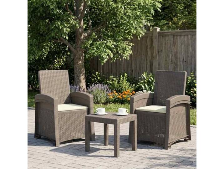 HPUYRFG Liegesessel Garten Rattan-Optik 2 STK. Hellgrau und Creme PP 3-fach verstellbare Rückenlehne, wetterbeständig, pflegeleicht, für Garten, Terrasse, Balkon