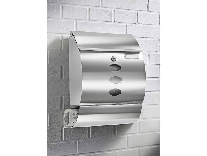 Abschließbarer Edelstahl-Briefkasten, Silber