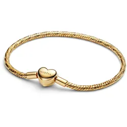 Pandora 564236C00 Damen-Armband Facettiert mit Herzverschluss Goldfarben, 21 cm